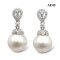 Approx. 9.0 - 10.0 mm, Edison Pearl, Drop CZ Dangle Pearl Stud Earrings