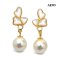 Approx. 7.0 mm, Moonlight Lot, Akoya Pearl, MOP Flower Dangle Pearl Stud Earrings