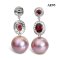 Approx. 15.0 mm, Edison Pearl, Dangle Garnet & Pearl Stud Earrings