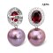 13.9 mm and 14.0 mm, Edison Pearl, Garnet Halo Zircon Hook Dangle Pearl Jacket