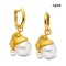 Approx. 4.0 mm and 11.0 mm, AK and White South Sea Pearl, "Girl with a Pearl Earring" Latch Back Dangle Pearl Earrings