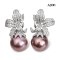 15.9 mm and 16.1 mm, Edison Pearl, Wild Orchid Pearl Stud Earrings