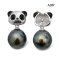 Approx. 10.0 - 11.0 mm, Tahitian Pearl, Panda Dangle Pearl Stud Earrings