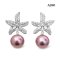 Approx. 13.0 - 14.0 mm, Edison Pearl, Lilly CZ Paved Pearl Stud Earrings