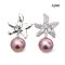 Approx. 13.0 - 14.0 mm, Edison Pearl, Lilly CZ Paved Pearl Stud Earrings