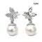 Approx. 10.0 mm, Edison Pearl, Lilly CZ Paved Pearl Stud Earrings