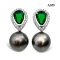 Approx. 8.0 - 9.0 mm, Tahitian Pearl, Drop CZ Pearl Stud Earrings
