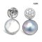 Approx. 13.0 mm, Blue Topia Lot, Amami Oshima Mabe Pearl, Coin Moissanite Paved Dangle Pearl Stud Earrings