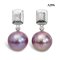 Approx. 12.0 mm, Edison Pearl, Silver Plate Dangle Pearl Stud Earrings