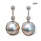 Approx. 13.0 mm, Amami Oshima Mabe Pearl, Diamond Bar Dangle Pearl Stud Earrings