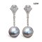 Approx. 13.0 mm up, Amami Oshima Mabe Pearl, Cabaret Diamond Stripe Dangle Pearl Stud Earrings
