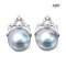 Approx. 13.0 mm, Amami Oshima Mabe Pearl, Royal Crown Pearl Stud Earrings