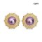 Approx. 13.0 mm, Edison Pearl, Solitaire Pearl Sun Halo CZ Stud Earrings