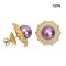 Approx. 13.0 mm, Edison Pearl, Solitaire Pearl Sun Halo CZ Stud Earrings