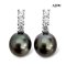 Approx. 8.0 - 9.0 mm, Tahitian Pearl, Three Stones Pearl Stud Earrings