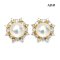 Approx. 10.0 mm, Edison Pearl, Solitaire Pearl Sun Halo Moissanite Stud Earrings
