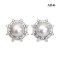Approx. 10.0 mm, Edison Pearl, Solitaire Pearl Sun Halo Moissanite Stud Earrings