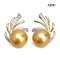 Approx. 12.0 mm, Gold South Sea Pearl, Plume Pearl Earrings