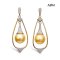 Approx. 12.0 - 13.0 mm, Gold South Sea Pearl, Royal Swing Dangle Pearl Stud Earrings