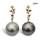 Approx. 14.2 mm, Grand Pearl Lot, Tahitian Pearl, Diamond Bricks Dangle Pearl Stud Earrings