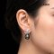 Approx. 15.0 mm up, Tahitian Pearl, Bow Moissanite Paved Dangle Pearl Stud Earrings