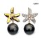 Approx. 14.0 - 15.0 mm, Tahitian Pearl, Lilly CZ Paved Dangle Pearl Stud Earrings