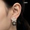 Approx. 14.0 - 15.0 mm, Tahitian Pearl, Lilly CZ Paved Dangle Pearl Stud Earrings