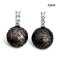 Approx. 13.0 mm, Tattoo Pearl, Tahitian Pearl, Three Stones Pearl Stud Earrings