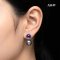Approx. 11.0 mm, Tahitian Pearl, Amethyst Dot Pearl Stud Earrings