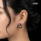11.3 mm and 11.4 mm, Tahitian Pearl, Amethyst Dot Pearl Stud Earrings