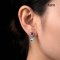 Approx. 8.0 mm, Akoya Blue Rose Pearl, Garnet Dot Halo White Topaz Dangle Pearl Stud Earrings