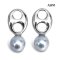 Approx. 7.5 mm, Akoya Blue Rose Pearl, Link Dangle Pearl Stud Earrings