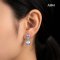 Approx. 7.0 mm up, Akoya Blue Rose Pearl, Drop Aquamarine Light Dangle Pearl Stud Earrings