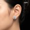 Approx. 7.0 - 7.5 mm, Akoya Blue Rose, Pearl Stud Earrings with Octagon Halo Moissanite Paved Jacket