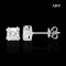 (IGI) Laboratory Grown Diamond (Square Cushion Modified Brilliant, D, VS2, 1.02ct.& 1.00ct.), Four Prongs Solitaire Diamond Stud Earrings