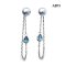 Approx. 7.0 mm up, Akoya Blue Rose Pearl, Pearl Stud Earrings with Chain Drop Shape Swiss Blue Topaz Jacket