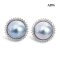 Approx. 13.0 mm up, Amami Oshima Mabe Pearl, Solitaire Pearl Halo Moissanite Stud Earrings