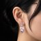 Approx. 14.0 mm, Freshwater Pearl, Fleur De Lis Dangle Pearl Stud Earrings