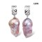 Approx. 13.0 mm, Freshwater Pearl, Stencil Sail CZ Paved Dangle Pearl Stud Earrings