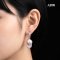 Approx. 13.0 mm, Freshwater Pearl, Stencil Sail CZ Paved Dangle Pearl Stud Earrings