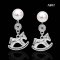 Approx. 5.5 mm up, AK Pearl, Stud Pearl Dangle Rocking Horse Earrings