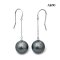 11.8 mm and 12.0 mm, Tahitian Pearl, Fish Hooks Chain Dangle Pearl Earrings