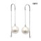 12.2 mm and 12.2 mm, White South Sea Pearl, Threader Cable Chain Dangle Pearl Earrings