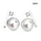 (PSL) Approx. 9.4 mm, Aurora Madama, Akoya Pearl, Seesaw Diamond Pearl Stud Earrings