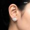 9.6 mm and 9.7 mm, Akoya Pearl, Pearl Halo Botanic Diamond Paved Stud Earrings