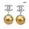 (PSL) (Amami Oshima) Approx. 10.0 mm, Aurora Moon Rainbow, CC Diamond Paved Dangle Pearl Stud Earrings