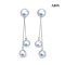 Approx. 7.0 mm and 8.0 mm, Akoya Blue Rose Pearl, Stud Pearl with Dangle Chain Twin Pearl Earrings