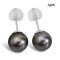 Approx. 10.0 - 11.0 mm, Tahitian Pearl, Stud Earrings