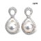 (PSL) Approx. 9.1 mm, Aurora Tennyo, Akoya Pearl, Infinity Diamond Paved Pearl Stud Earrings