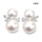 Approx. 9.0 - 11.0 mm, Edison Pearl, Double Pearl Stud Earrings